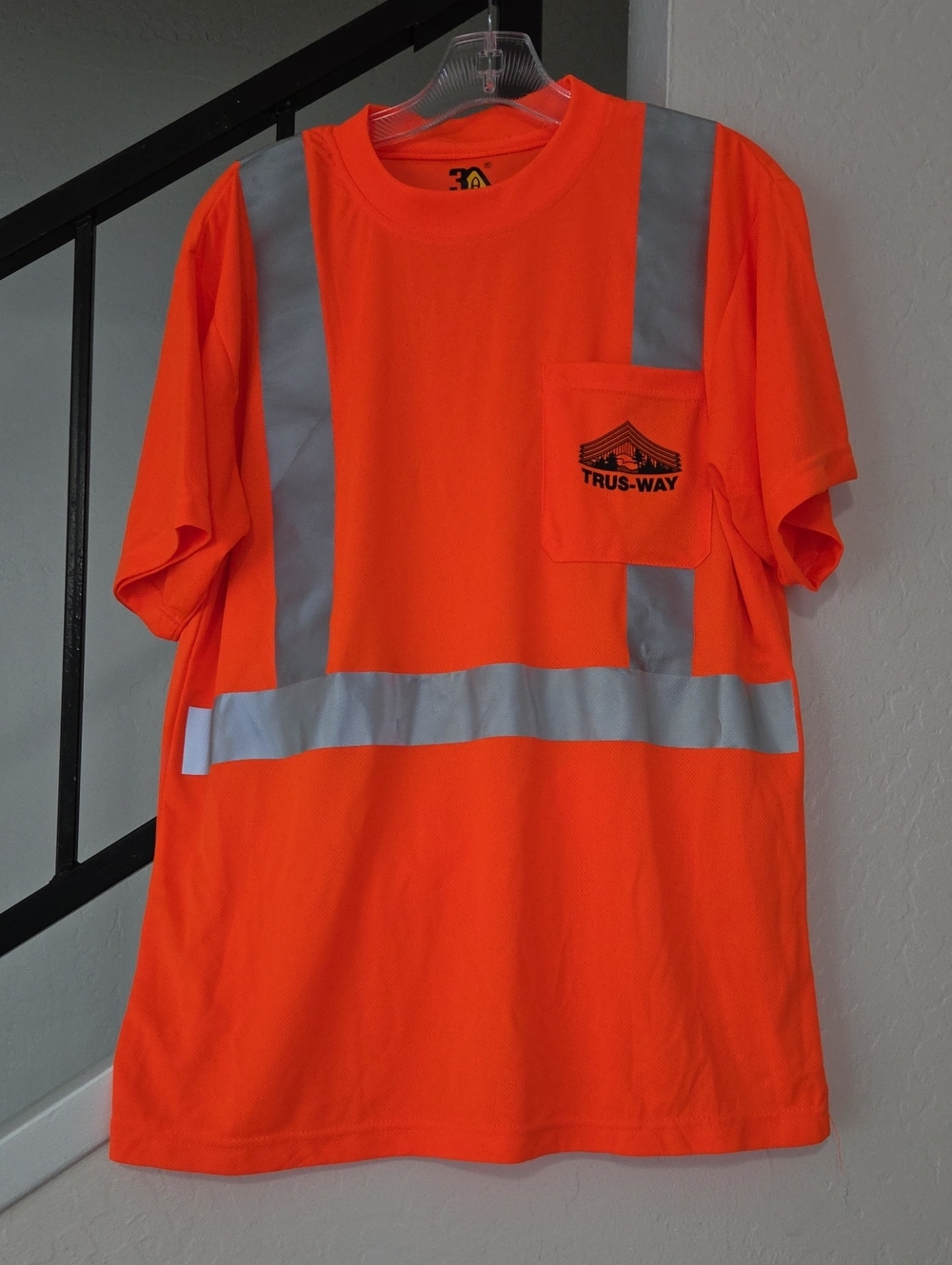 Short Sleeve Hi Vis T Shirt With Reflective Tape Size Large